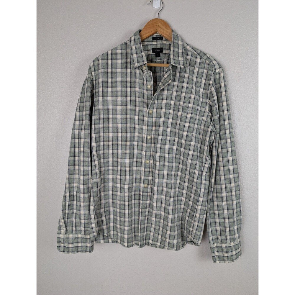 J.Crew Shirt Men's M Blue‎ Jaspe Slim Button Down Plaid Career Work Casual 160
